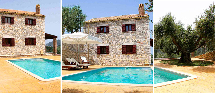isola dello ionio ioniche ITACA ville in affitto per vacanze estive case indipendenti con piscina e vista mare resort dependance maisonettes bungalow sulla spiaggia mezza pensione