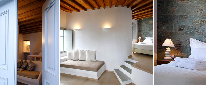 HORA CHORA FOLEGANDROS case ville appartamenti monolocali con cucina in affitto vista mare sulla spiaggia di sabbia