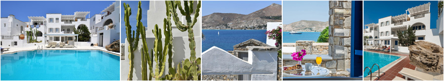 NAOUSSA PARIKIA PAROS boutique hotel de charme bungalow resort sulla spiaggia con piscina vista panoramica tramonto residence con appartamenti in affitto
