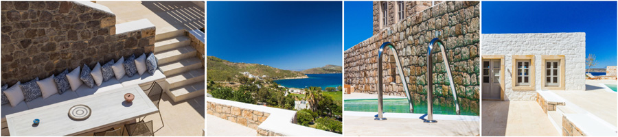 DODECANESO PATMOS DODECANNESO casa villa affitti settimanali luglio agosto boutique hotel de charme bungalow resort sulla spiaggia con piscina vista panoramica tramonto residence con appartamenti in affitto