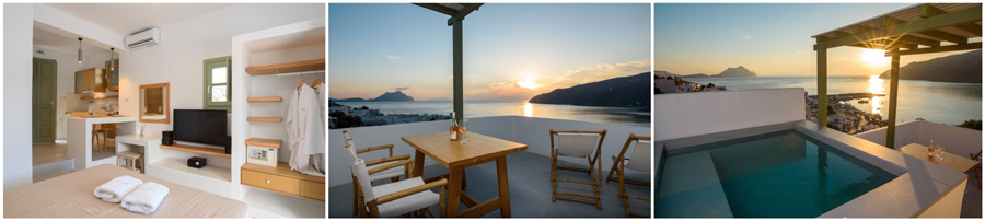 AMORGOS ISOLA GRECA villa con piscina casa indipendente con veranda vista mare boutique hotel albergo locanda taverna ristorante sul mare servizio navetta principali spiagge mezza pensione inclusa