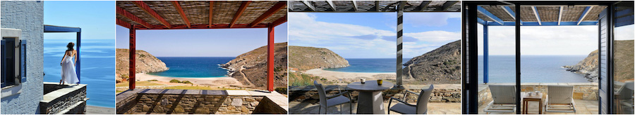 ANDROS ISOLE GRECHE casa indipendente sulla spiaggia villa esclusiva con piscina servizio navetta spiagge attrezzate sdraio lettini ombrelloni