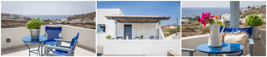 DONOUSSA agriturismo sul mare bungalow sulla spiaggia villa indipendente uso esclusivo piscina casa tradizionale in pietra mulino a vento in affitto