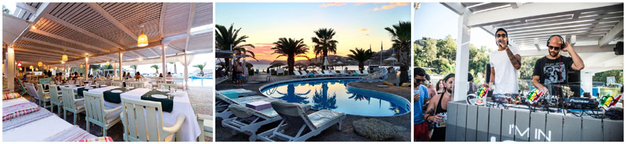 IOS CICLADI GRECIA boutique hotel de charme bungalow resort sulla spiaggia con piscina vista panoramica tramonto residence con appartamenti in affitto